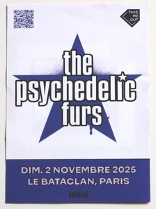 Flyer THE PSYCHEDELIC FURS Paris Le Bataclan 02/11/2025 * Not a Ticket - Foto 1 di 2