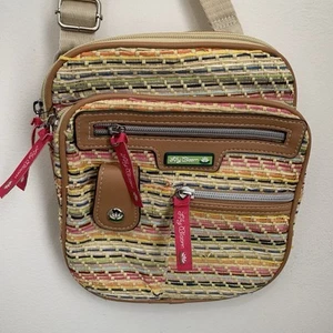 Lily Bloom Mini Crossbody Straw Wicker Bag Seaside Dash Small Multi Pockets - Picture 1 of 16