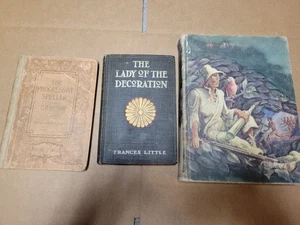 lot  3 Old books Robinson Crusoe Lady of the Decoration The Progressive Speller - Bild 1 von 11