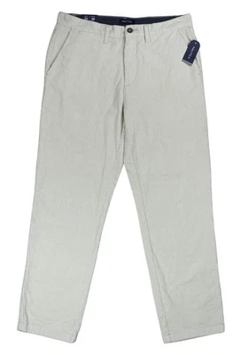 Pantalones de pana Nautica Classic Fit pierna recta elásticos para hombre nuevos con etiquetas gris piedra Foto 1 de 4
