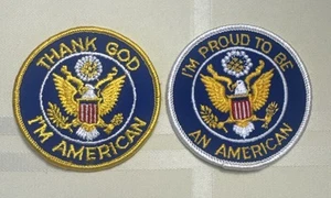 Vintage Proud To Be An American And Thank God I’m American Aufnäher Patches - Bild 1 von 3