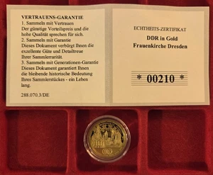 Goldprägung, 20 mm, 3,11g Gold 585, "Frauenkirche Dresden / DDR 1949-1990" - Bild 1 von 4