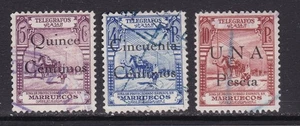 1935 - España - Marruecos - Telegrafos -Edifil 32/34 - Serie Completa - Usados - Imagen 1 de 2