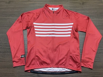 Camiseta deportiva de ciclismo Bontrager Circuit para hombre roja con cremallera completa manga larga ajustada - grande - Imagen 1 de 4