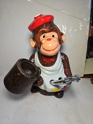 Vintage McCrory Ceramic Monkey Nut Cracker Mallet Pick Set Earthenware 7.5" - Image 1 of 4