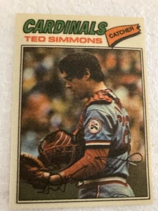 1977 Topps Cloth Sticker Ted Simmons FREE SHIPPING - Picture 1 of 2