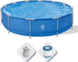 AVENLI Piscina Fuoriterra Rotonda Con Struttura in Acciaio Cm 420X84 Azzurra Con - Foto 1 di 12