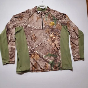 RealTree Xtra Longsleeve 2XL Green Camouflage Mens 1/4 Zip Scent Factor PT 5007 - Picture 1 of 10