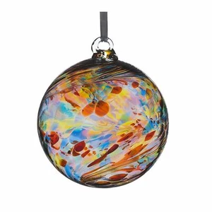 Sienna Glas bunt 8 cm Freundschaftskugel hängend Handarbeit Ornament Geschenk - Bild 1 von 1