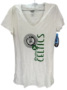 College Concepts Women's Boston Celtics Slub V-Neck T-Shirt, White, Medium - Picture 1 of 5