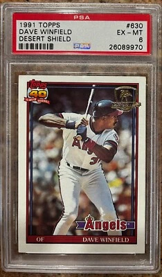 1991 Topps Desert Shield Dave Winfield #630 PSA 6 - Image 1 of 2
