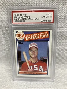 1985 Topps #401 Mark McGwire 84’ USA Baseball Team PSA 8 NM-MT - Picture 1 of 3
