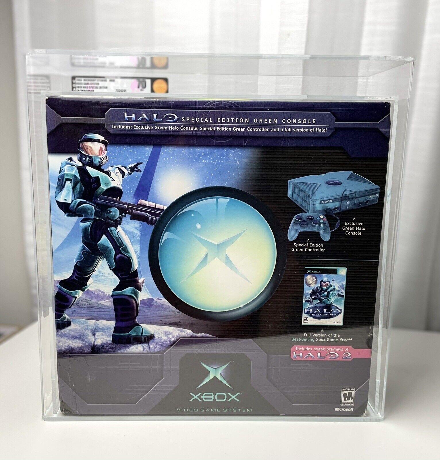 New Factory Sealed & Graded Original Xbox Halo Special Edition Green Console