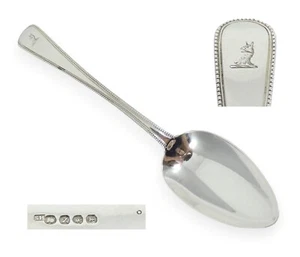 Antique Georgian 1808 Sterling Silver Dessert Spoon Old English Bead S Hougham - Picture 1 of 8