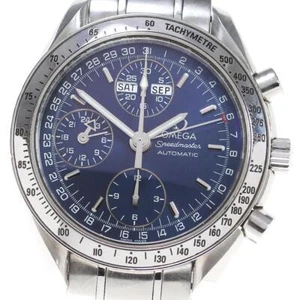 Omega Speedmaster Triple Calendar Chrono 3523.80 Automatic SS Blue Dial 39mm - Picture 1 of 6