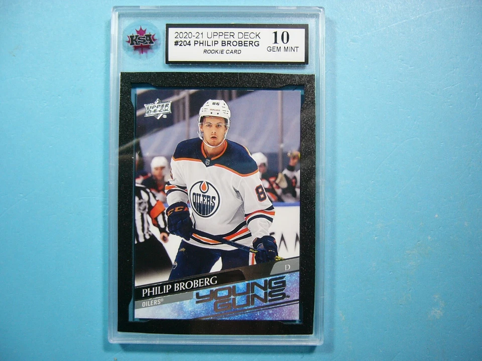 2020/21 UPPER DECK UD YOUNG GUNS HOCKEY CARD #204 PHILIP BROBERG ROOKIE KSA 10 - Image 1 of 4