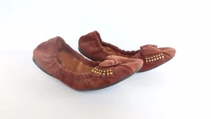 Johnston and Murphy Womens Flexible Ballet Flats Elastic Brick Red Size 10 - Picture 1 of 11