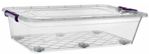 Underbed Plastic Storage Box Boxes Lid Handles Container Home Kitchen Office Box - Picture 1 of 3