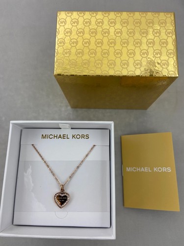 NUOVA COLLANA CIONDOLO CUORE MICHAEL KORS ROSA COLOR ORO