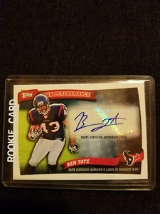 2010 Topps Peak Performance Ben Tate rookie/Auto - Picture 1 of 2