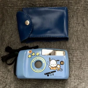 Sanrio Pochacco Compact Film Camera Light Blue 1995 with Soft Case #6257 - Picture 1 of 12