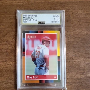 AGS 9.5 2022 Donruss Mike Trout 1988 Retro Holo Orange Parallel #265 Graded - Picture 1 of 2