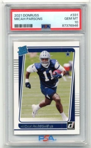 2021 Donruss #331 Micah Parsons RC PSA 10 Gem Mint Cowboys - Bild 1 von 2