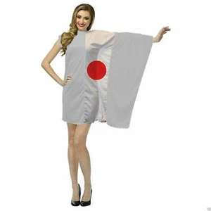 Adults Japan Japanese National Flag Dress Patriotic Supporters Fancy Dress - Picture 1 of 1
