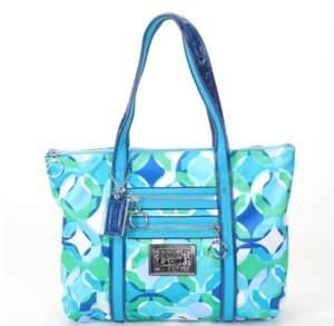Coach Poppy Glam Blue Kaleidoscope Tote Bag with COA & OVP - Bild 1 von 16