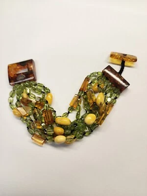 Evanueva Eva NUEVA 琥珀色和橄榄石手链  — 第 1/4 张图片