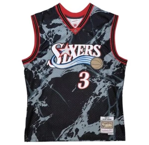 Mitchell & Ness 2000-01 Philadelphia 76ers Allen Iverson Marble Men’s L Jersey - Picture 1 of 5