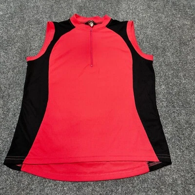 Camisa Canari Mujer Extra Mediana Cuarto Cremallera Cuello Simulado Sin Mangas Ciclismo Jersey Foto 1 de 4