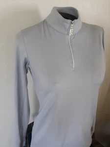 HADLEY Smartpak Sunshield Light Gray 1/4 Zip Long Sleeve Pullover Top Ladies S - Picture 1 of 8