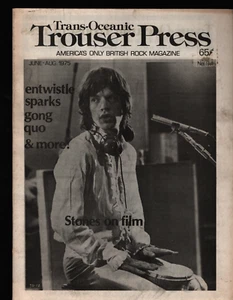 Trans-Oceanic Trouser Press June-August 1975 Rolling Stones Jagger 041521ame - Imagen 1 de 2