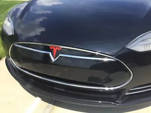 Tesla Model S Nosecone Tesla "T" Logo Emblem Decal - many colors!! - Bild 1 von 2