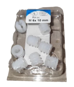 Buchsen für Euroschrauben Kunststoff  8 Stück M6/10 x 11 mm Gewinde Schrauben - Bild 1 von 1