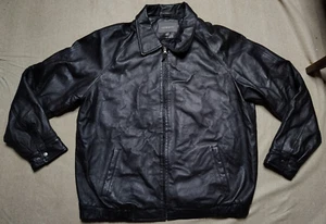 Croft & Barrow Men's Tall XLT 100% Black Leather Bomber Jacket - Picture 1 of 10