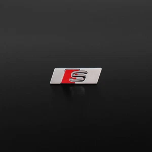 Audi S SLine inscripción logotipo emblema autoadhesivo 9x30mm rojo negro cromo - Imagen 1 de 3