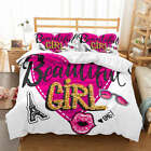 Lips Girl Tower 3D Quilt Duvet Doona Cover Set Single Double Queen King Print