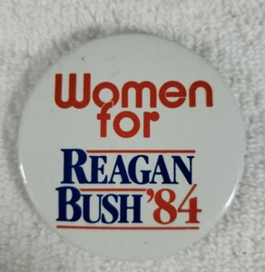 Women for REAGAN BUSH 1984 Campaign Button Vintage Political Republican Collect - Picture 1 of 12