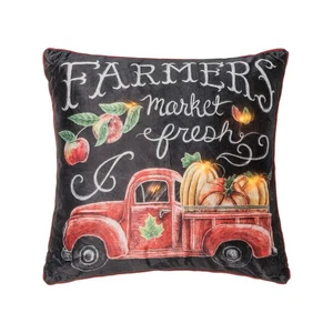Almohada LED con luz de tiza Farmers Market, 18" x 18" - Imagen 1 de 3