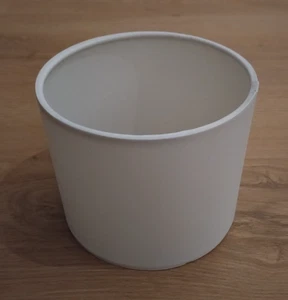 Lampenschirm rund, Stoff weiß, 15 cm E14, klein für Tischleuchte mit Schraubring - Bild 1 von 2
