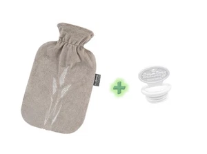 Wärmflasche mit Bezug (Stickerei) + Ersatz Verschluss Angebots Set Wärmebeutel  - Bild 1 von 3