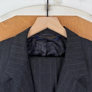 VINTAGE Brooks Brothers Suit Mens 48L Gray Pinstripe 3/2 Roll Makers Pants 40x30 - Picture 1 of 21