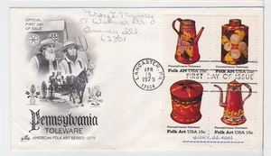TurtlesTradingPost- Pennsylvania Toleware 1979 FDC #1775-78 Artcraft Block of 4 - Picture 1 of 1
