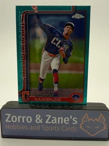 Triston McKenzie 2025 Topps Chrome Baseball TEAL Refractor /299 #21 274/299 - Picture 1 of 3