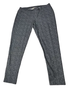 Pantaloni Michael Kors Chevron taglie forti 2X nero bianco oro vita media gamba affusolata - Foto 1 di 13