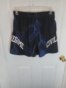 Pantalones Cortos CIVIL REGÍME Malla Pesada Para Hombre Medio Azul Iluminación Falta Cordón 5" - Imagen 1 de 16