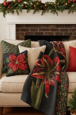 John Derian X Target Amaryllis 50"X70" Acolchado Tiro Doble Cara OEKO-TEX NUEVO CON ETIQUETAS Foto 1 de 4