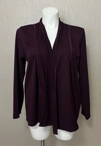 Calvin Klein Activewear Open Jacket Cardigan Solid Purple Plum Size XL - Picture 1 of 7